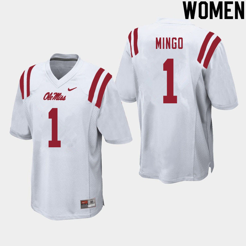 Women #1 Jonathan Mingo Ole Miss Rebels College Football Jerseys Sale-White